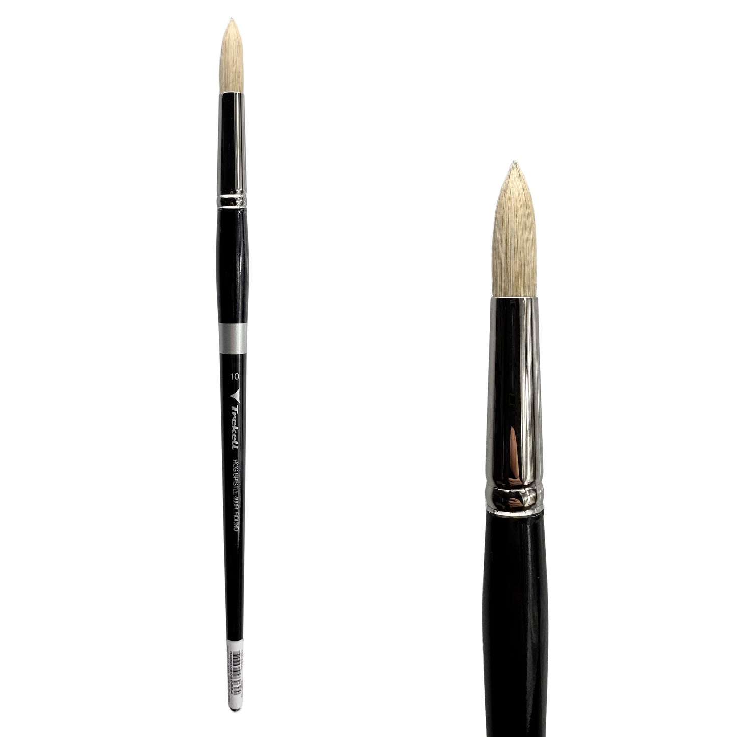 Trekell Hog Bristle Long Handle Artist Brush - Size #10 Round