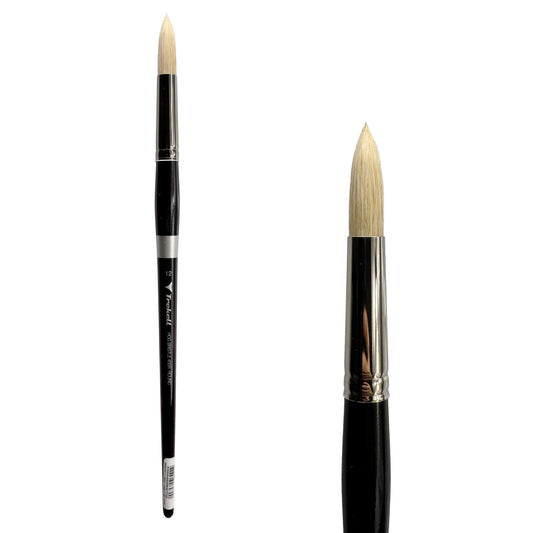 Trekell Hog Bristle Long Handle Artist Brush - Size #12 Round