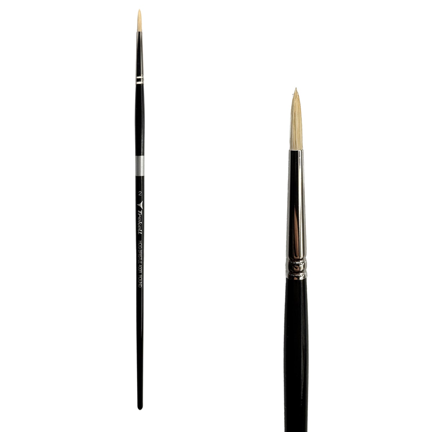 Trekell Hog Bristle Long Handle Artist Brush - Size #2 Round