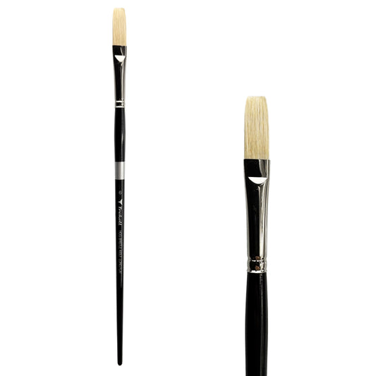 Trekell Hog Bristle Long Handle Artist Brush - Size #6 Long Flat