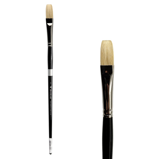 Trekell Hog Bristle Long Handle Artist Brush - Size #8 Flat