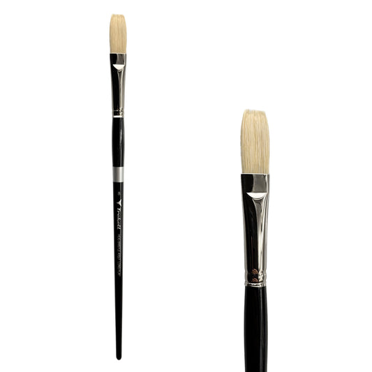 Trekell Hog Bristle Long Handle Artist Brush - Size #8 Long Flat