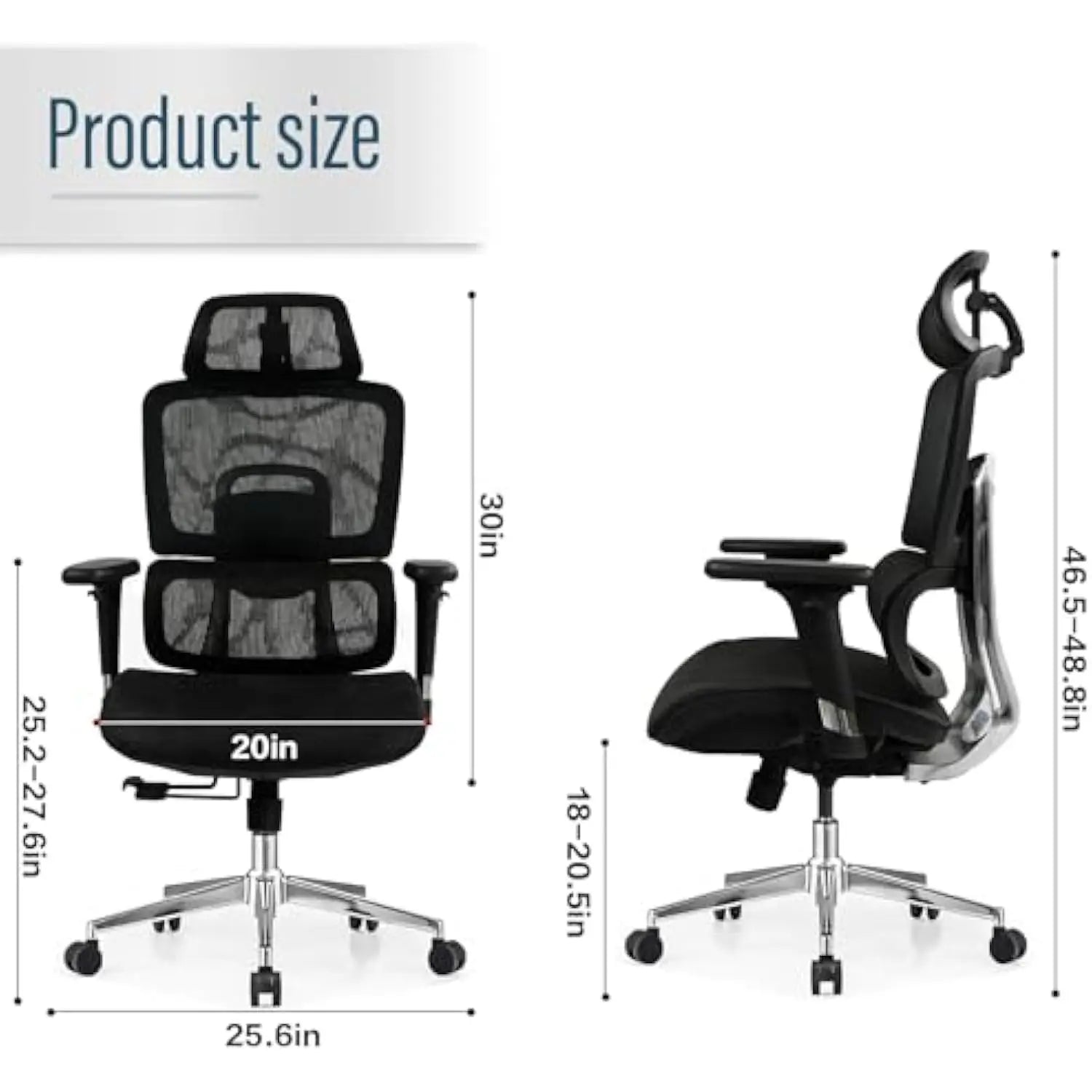 Ergonomic Mesh Office Chair with 3D Adjustable Armrest,High Back Desk Computer Chair Ergo3D Ergonomic with Wheels for Home & Of