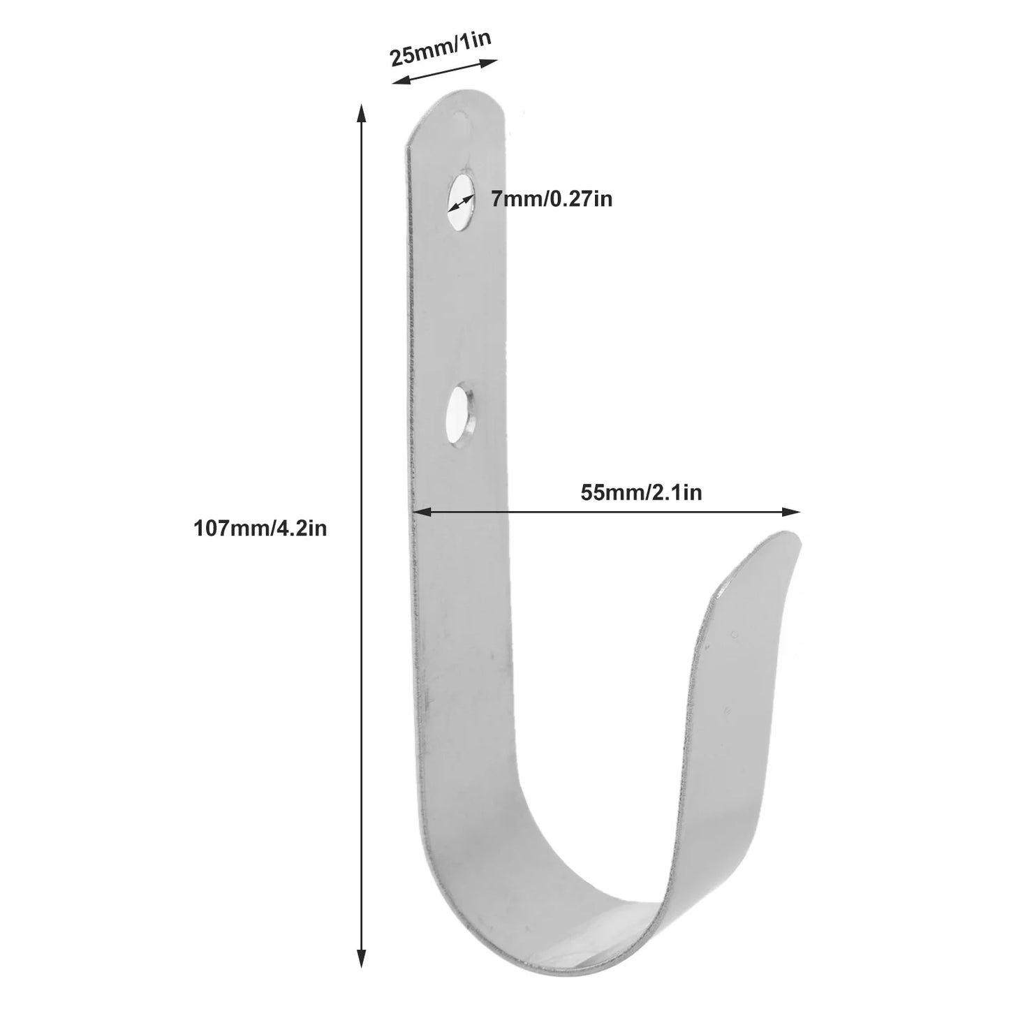 J Hook Bracket Rustproof Rugged Stainless Steel Smooth Versatile J Hook Hangers for Boats Yachts Rvs