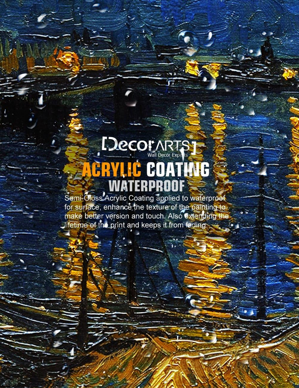 Starry Night Over the Rhone by Van Gogh - Premium Giclee Canvas Print for Stunning Wall Decor (30x24x1.5 inches)