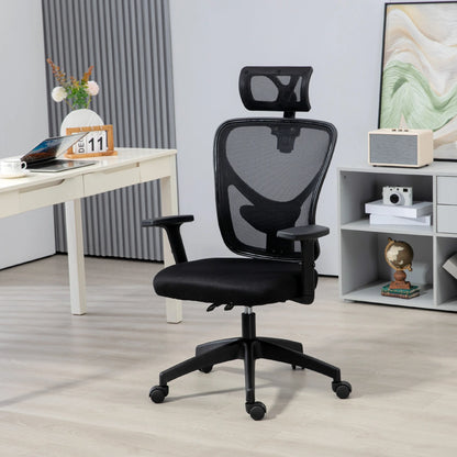 High Back Ergonomic Computer Home Office Chair, Mesh Task Chair with Lumbar Back Support, Reclining Function, Black