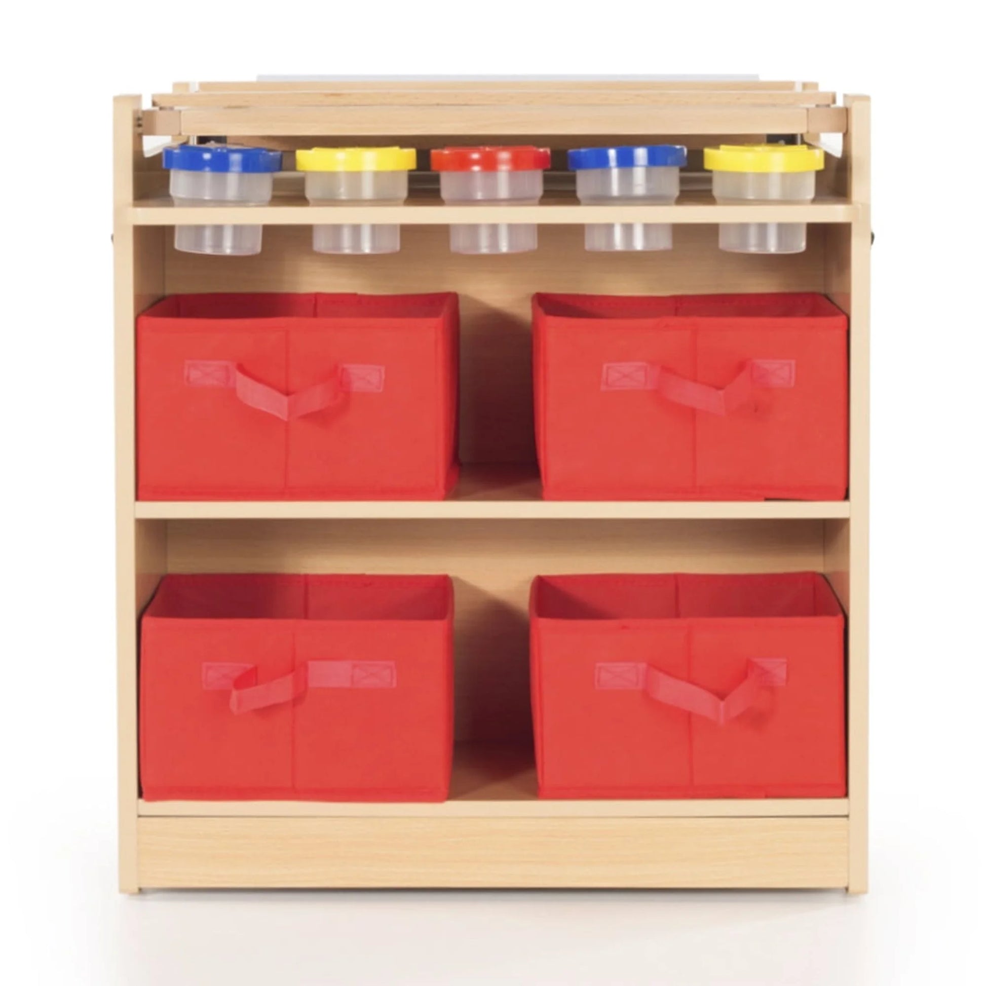 Kids Desk to Easel Art Cart - Natural: Wooden Toddler Art Activity Center with Chalkboard and Art Easel for Kids