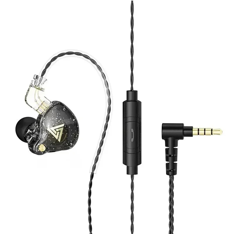 QKZ AK6 in Ear Earphone 6 Dynamic Driver Unit Headphone with Mic Stereo Sports HIFI Subwoofer Headset Monitor Earbuds