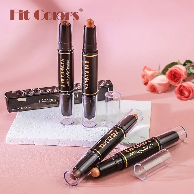 Double Head Highlight Pen Face Make up Liquid Waterproof Contouring Foundation Contour Makeup Concealer Stick Pencil Cosmetics
