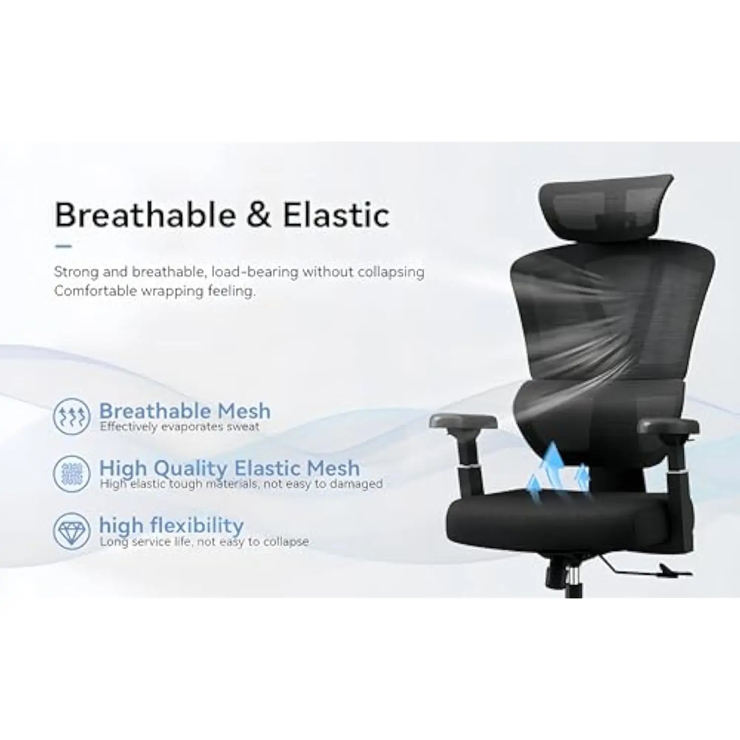 Ergonomic Office Chairs, Home Office Desk Chairs,Black Mesh Office Chair Good for Gaming, Business Meeting, Indoor.