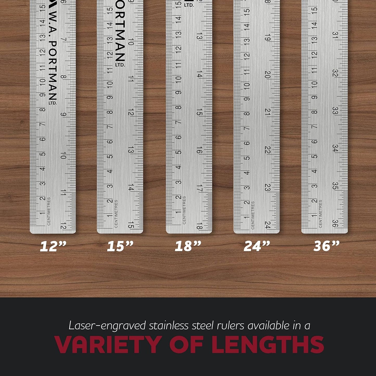 Metal Ruler 36 Inch Cork Back - Straight Edge 36 Inch Metal Ruler - Flexible & Non-Slip Stainless Steel - Imperial & Metric Graduations for Precision Measuring