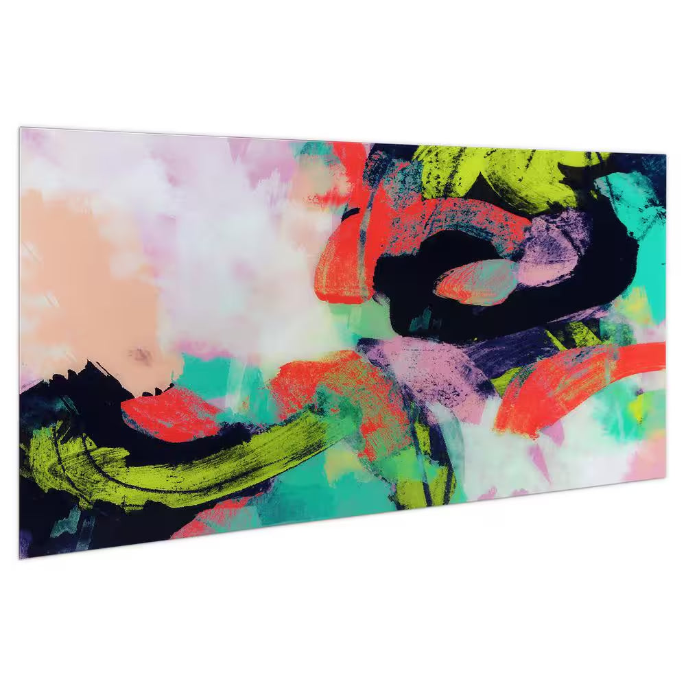 "Colorful" Frameless Free Floating Tempered Art Glass by EAD Art Coop Wall Art