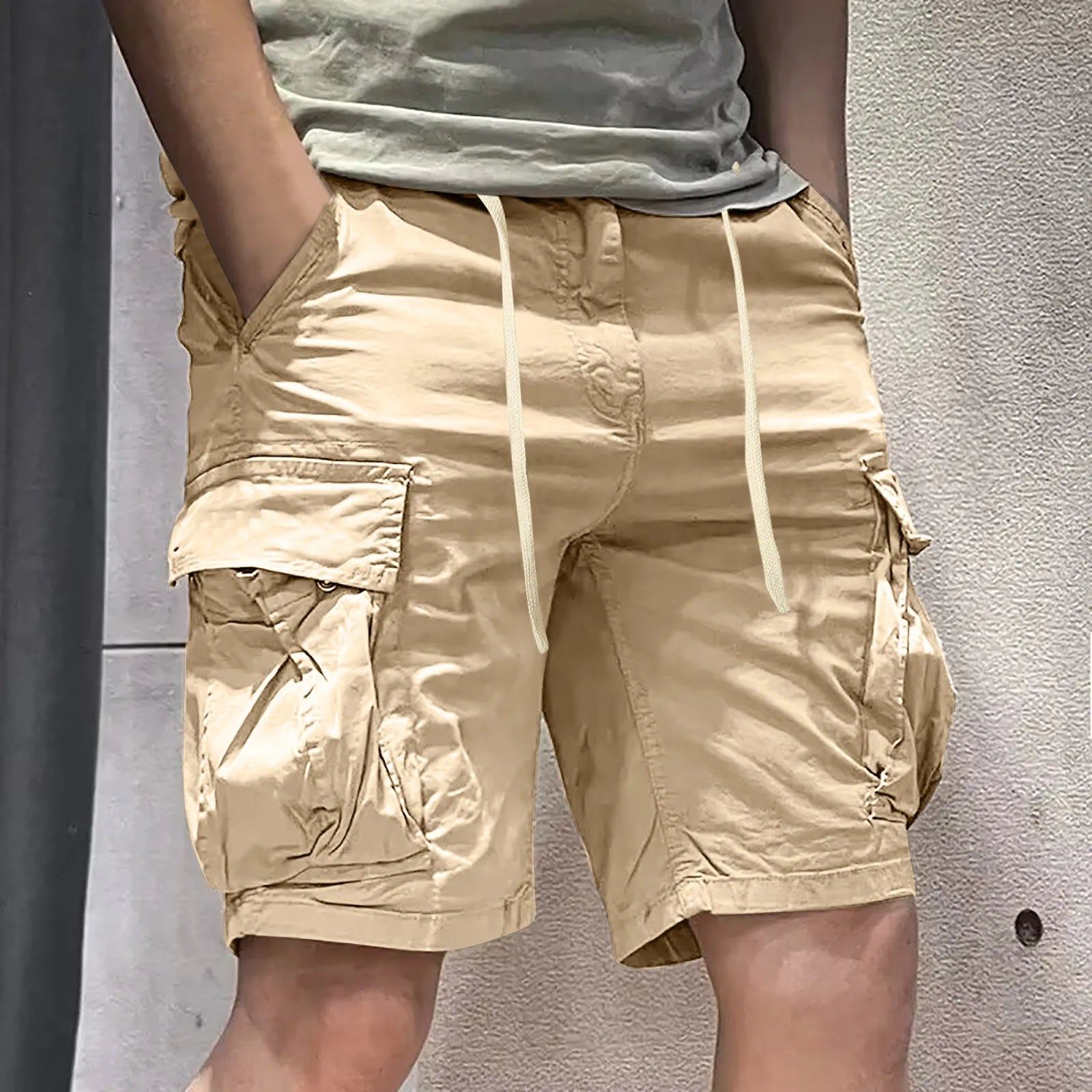 2024 Summer Cargo Short Men Fashion Casual Shorts Mens Cargo Pocket Pants Cotton Male Tactical Shorts No Belt plus Size