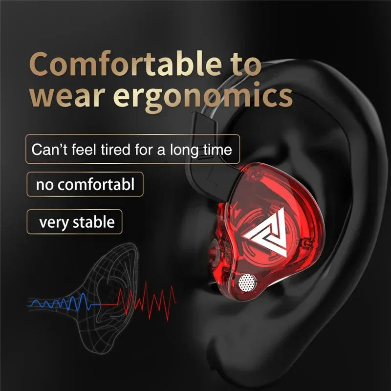 QKZ AK6 in Ear Earphone 6 Dynamic Driver Unit Headphone with Mic Stereo Sports HIFI Subwoofer Headset Monitor Earbuds