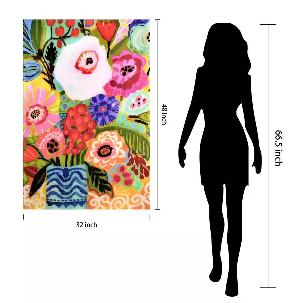 "Fresh Flowers in Vase II" by EAD Art Coop Frameless Free-Floating Tempered Art Glass Wall Art