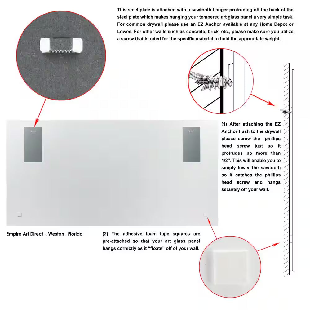 "Colorful" Frameless Free Floating Tempered Art Glass by EAD Art Coop Wall Art