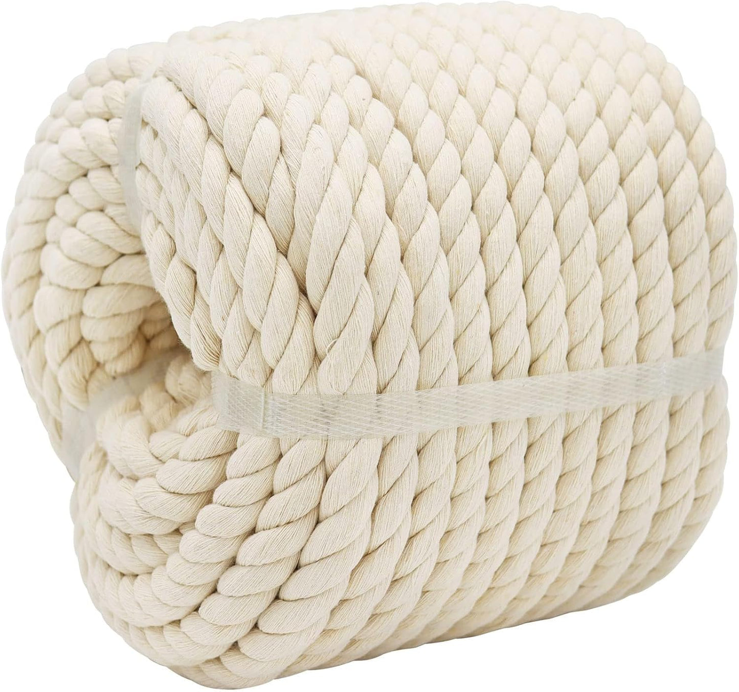 1OO% Natural Cotton Rope 1/2 Inch X 198 Feet Strong Soft Cotton Cord for DIY Crafts Gardening Hammock Home Decorating, Macrame,Projects Pet Toys,White Rope