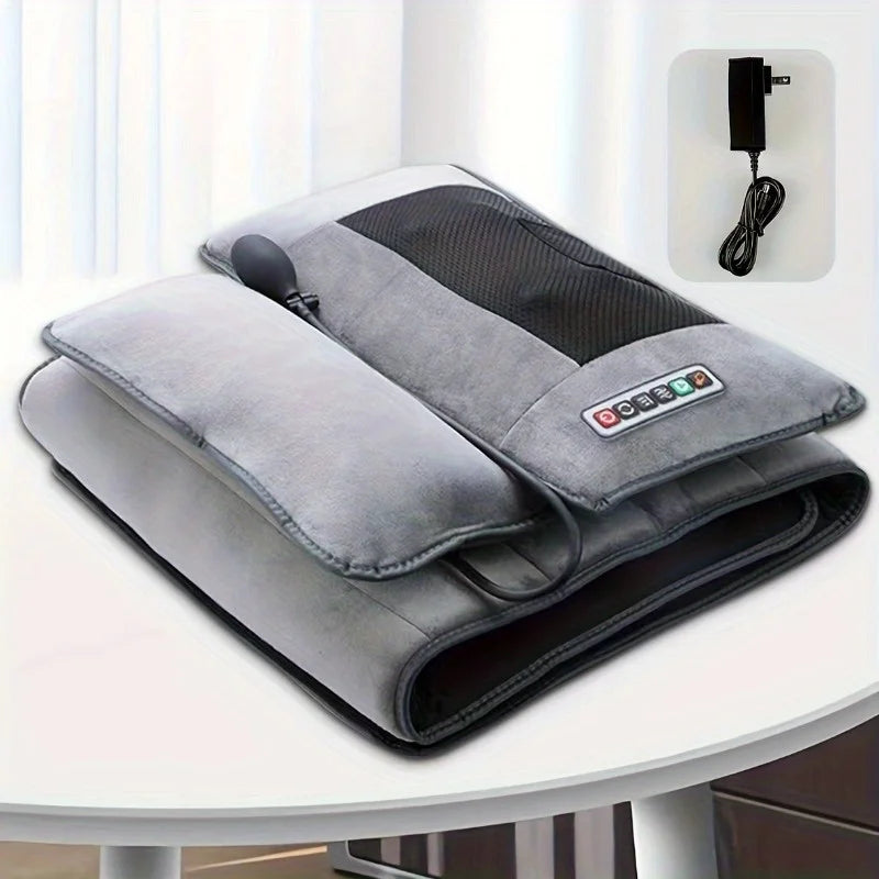 Whole Body Vibrating Massage Mat with Heat Therapy, 10 Vibrating Motors for Neck, Back & Leg Massage, 110V US Plug Powered Unsce