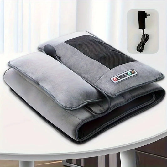 Whole Body Vibrating Massage Mat with Heat Therapy, 10 Vibrating Motors for Neck, Back & Leg Massage, 110V US Plug Powered Unsce