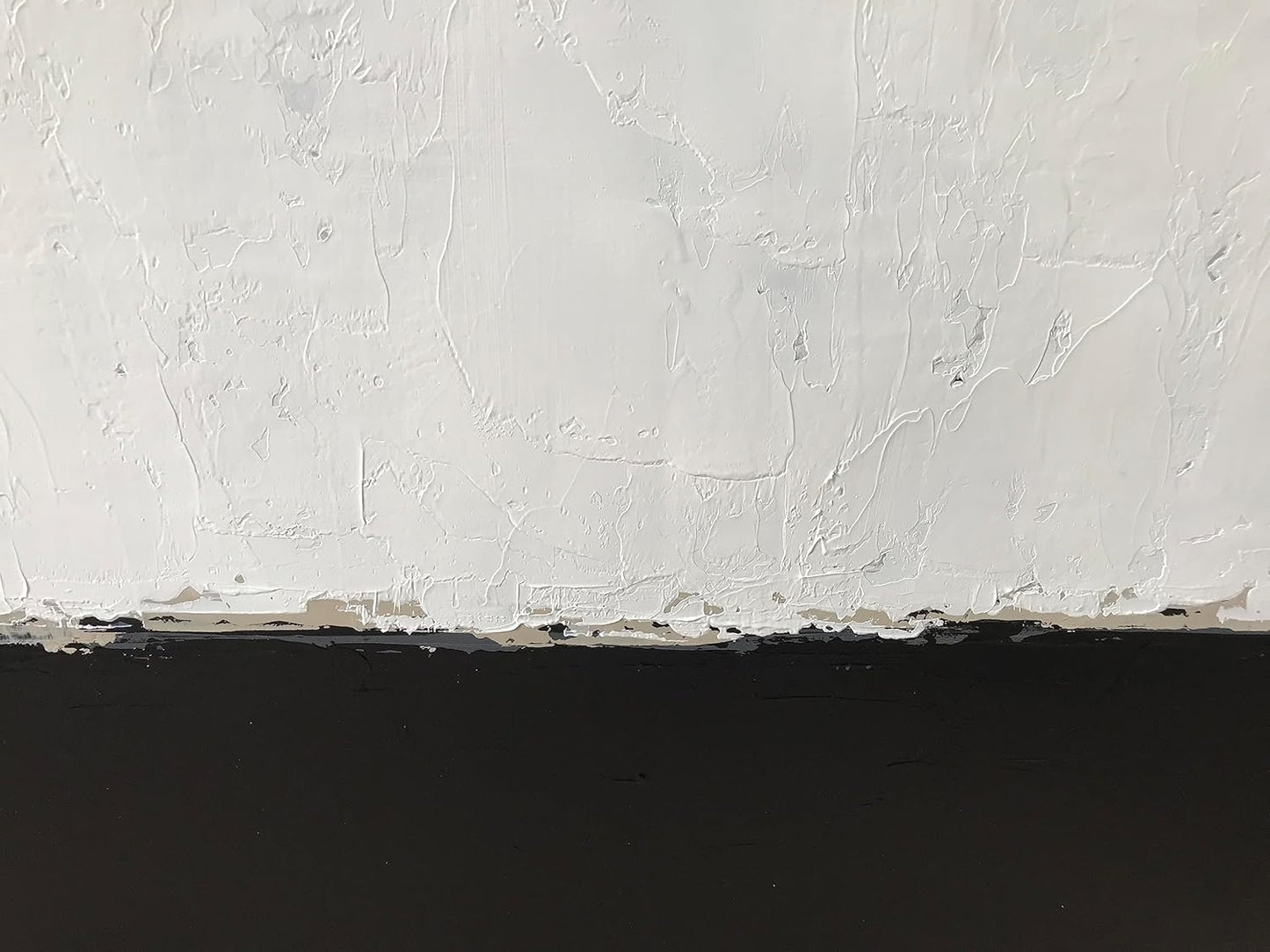 Stunning Hand-Painted Black and White Abstract Canvas Art - Modern Minimalist 76x76cm Decorative Oil Painting for Home Walls