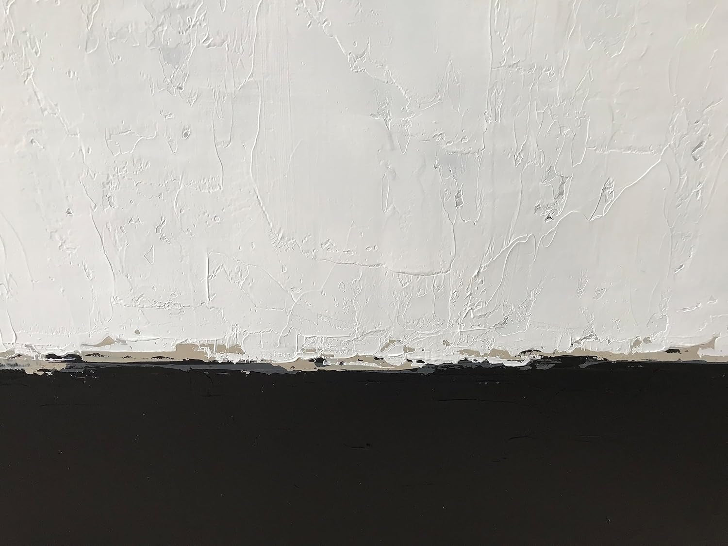 Stunning Hand-Painted Black and White Abstract Canvas Art - Modern Minimalist 76x76cm Decorative Oil Painting for Home Walls