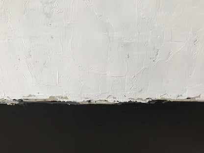 Stunning Hand-Painted Black and White Abstract Canvas Art - Modern Minimalist 76x76cm Decorative Oil Painting for Home Walls