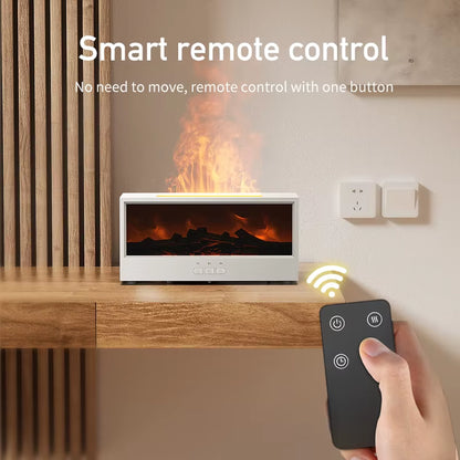 VISSKO Creative Fireplace Air Humidifier Waterless Auto-Off Aroma Essential Oil Diffuser with LED Light Remote Control for Gift