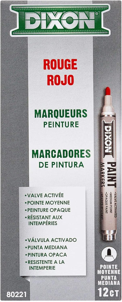 Paint Markers, Medium Tip, Box of 12, Red (80221)