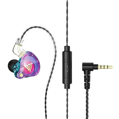 QKZ AK6 in Ear Earphone 6 Dynamic Driver Unit Headphone with Mic Stereo Sports HIFI Subwoofer Headset Monitor Earbuds