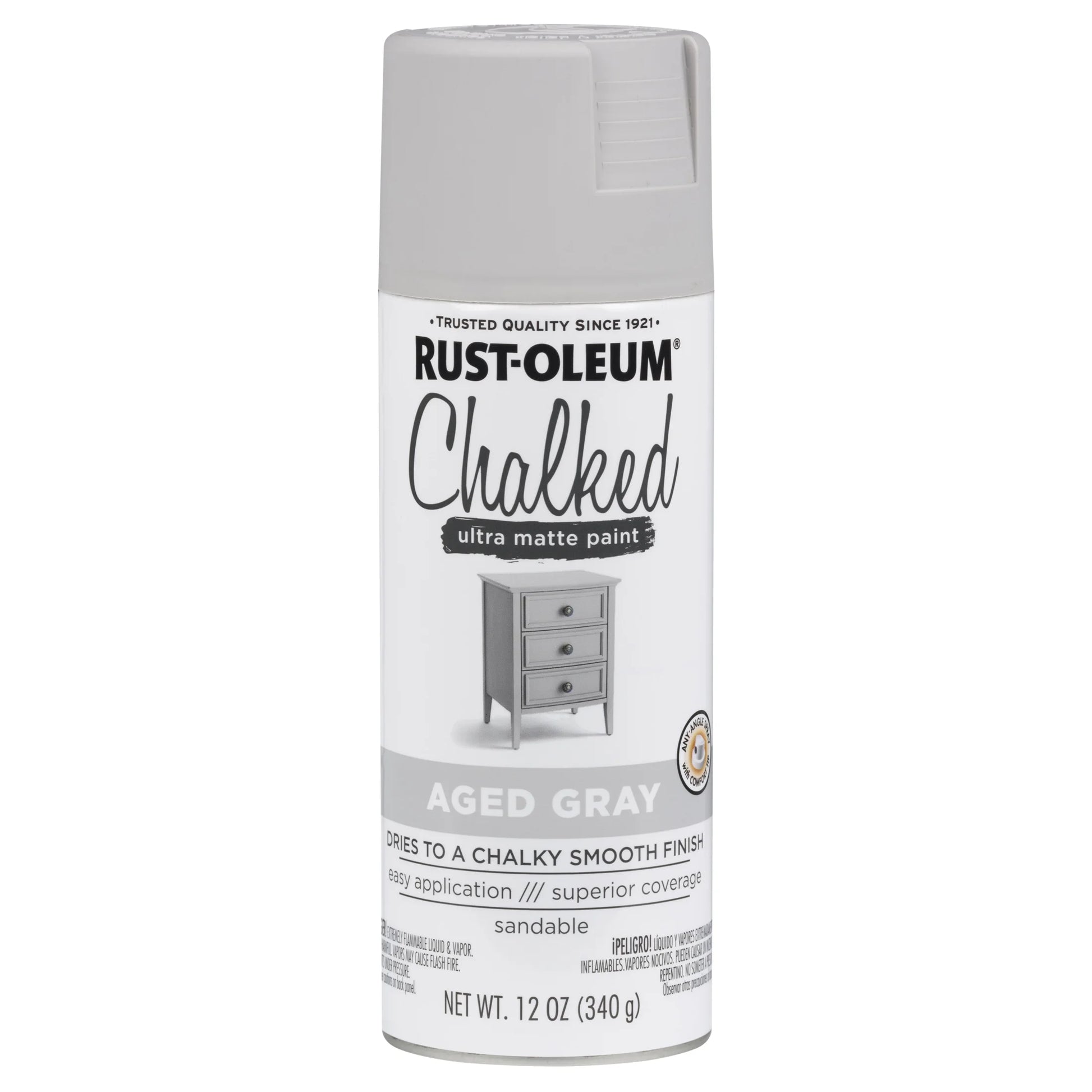 Aged Gray ,  Ultra Matte Chalked Spray Paint- 302592, 12 Oz, 6 Pack