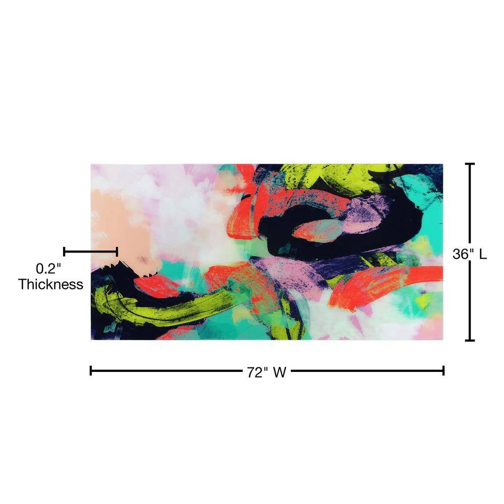 "Colorful" Frameless Free Floating Tempered Art Glass by EAD Art Coop Wall Art