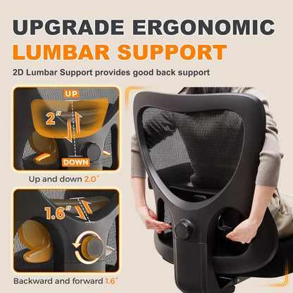 Big and Tall Office Chair 500Lbs, Ergonomic Heavy Duty Mesh Desk Chair, Executive Computer Chairs with Wide Thick Seat, Adjustab