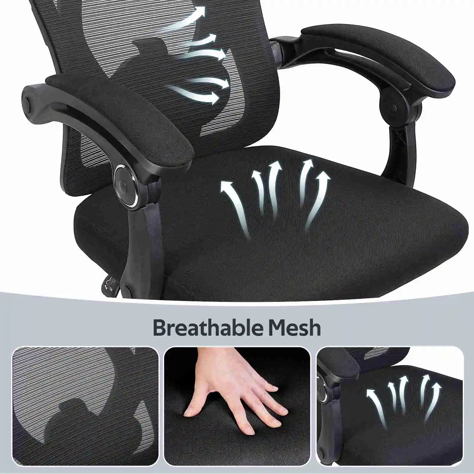 Ergonomic Office Computer Home Gaming Desk Chair Adjustable Height Breathable Mesh Racing Chair Linkage Armrest Furniture