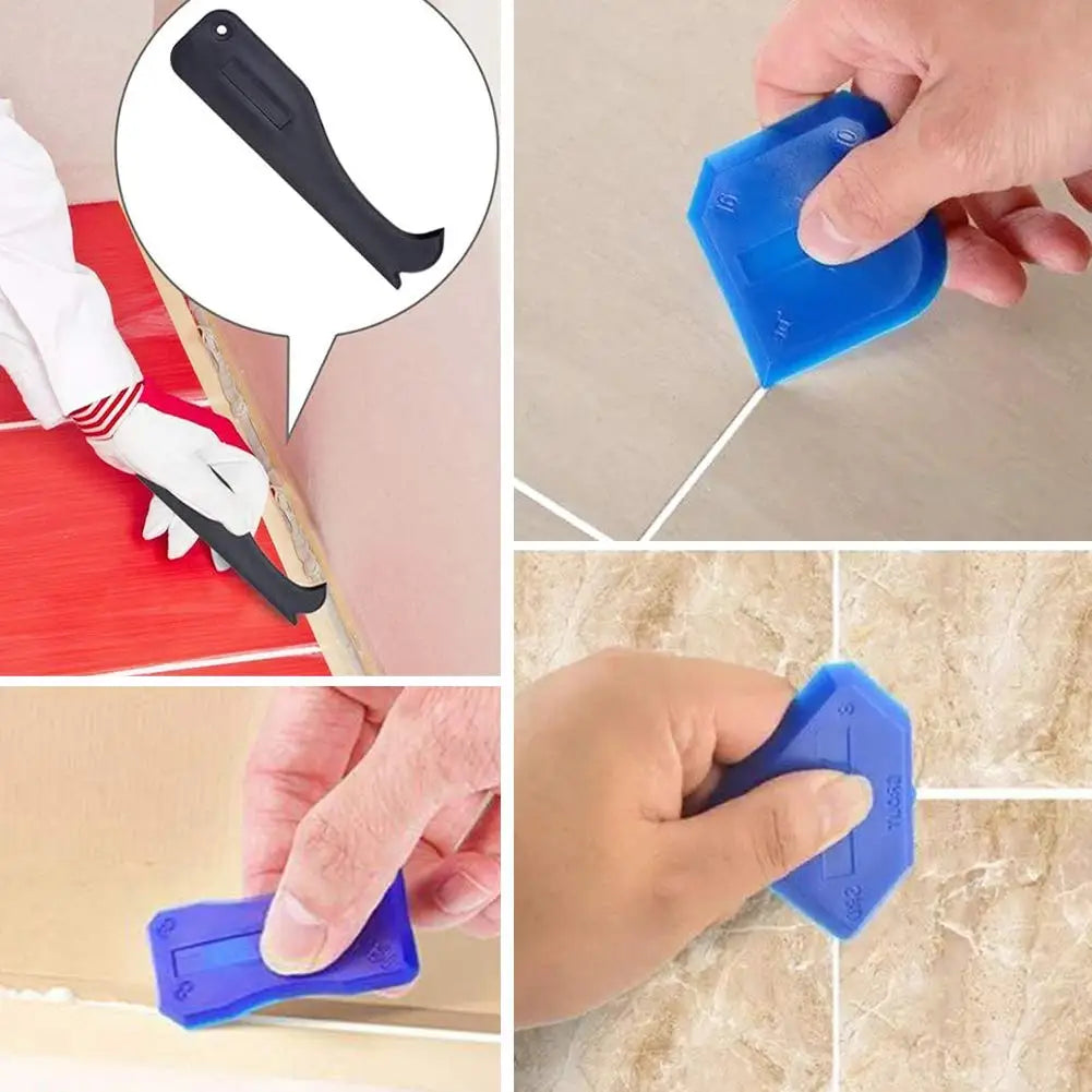 5 in 1 Silicone Scraper Sealant Smooth Remover Tool Set Caulking Finisher Smooth Grout Kit Floor Mould Removal Hand Tools Set