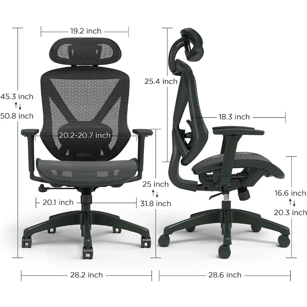 Dexley Ergonomic Mesh Swivel Task Chair, Black