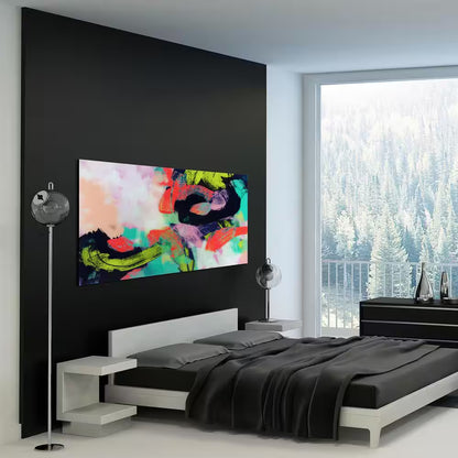 "Colorful" Frameless Free Floating Tempered Art Glass by EAD Art Coop Wall Art