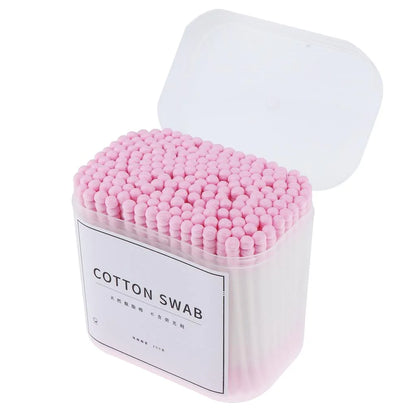 Wooden Cotton Swabs, Pack of 200, Double Tip, Pink Cotton Swabs