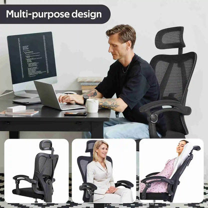 Ergonomic Office Computer Home Gaming Desk Chair Adjustable Height Breathable Mesh Racing Chair Linkage Armrest Furniture