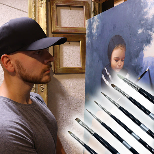 Eric Johnson 7-Piece Trekell Brush Set for Oil Painting