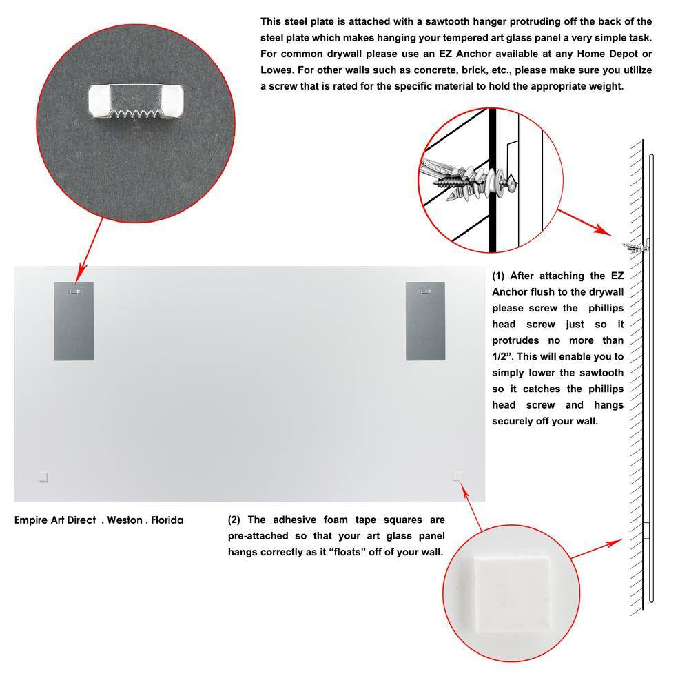 "Blossoms" Frameless Free Floating Tempered Art Glass by EAD Art Coop Wall Art