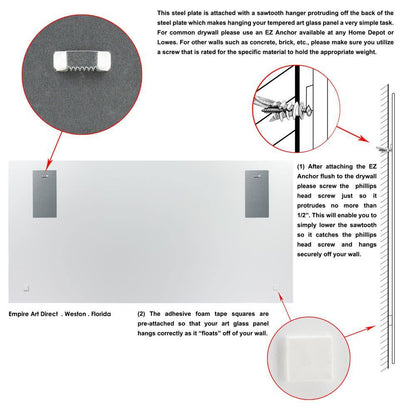 "Blossoms" Frameless Free Floating Tempered Art Glass by EAD Art Coop Wall Art