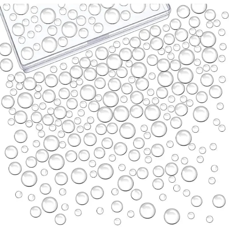 350Pcs Clear Dewdrop Holographic Water Droplets Embellishments Card Making Supplies Resin Dewdrop Beads Waterdrop for DIY Crafts