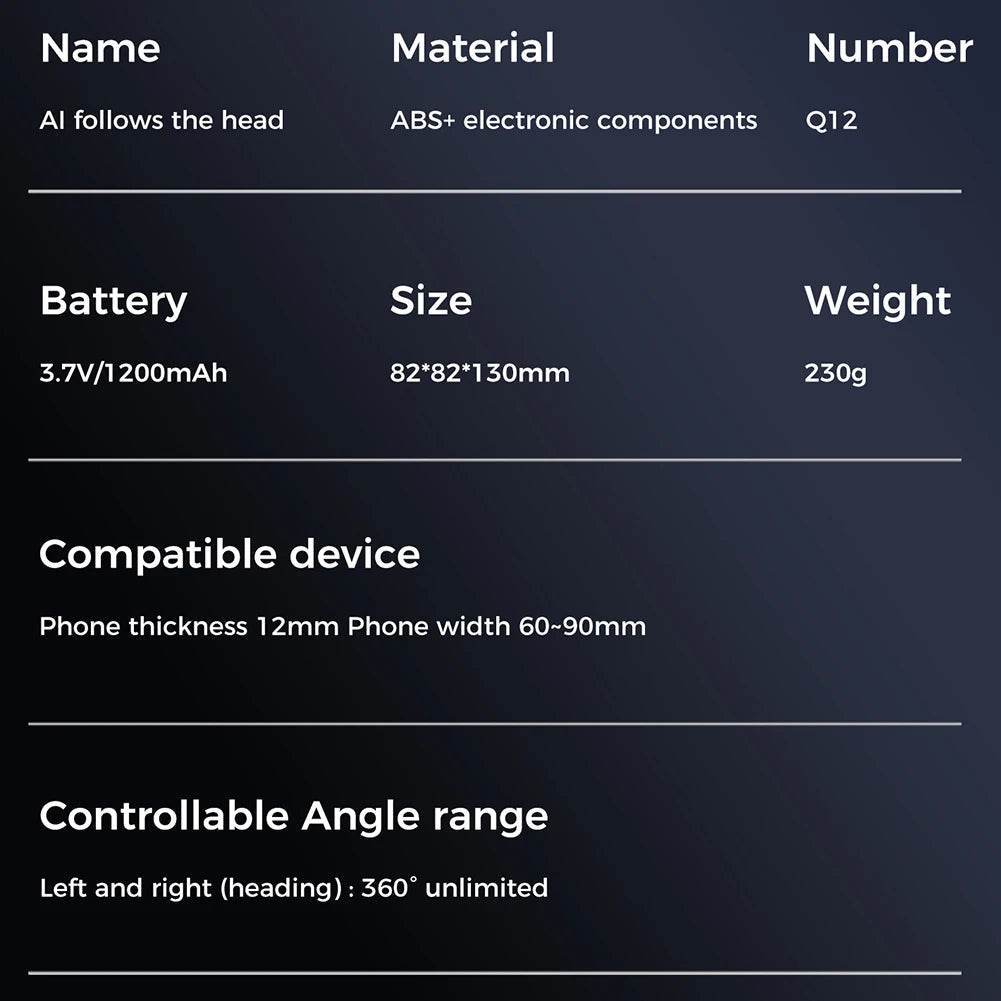 Auto Face Tracking Tripod for TikTok Video Creation