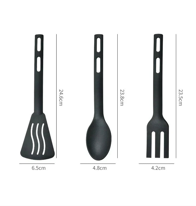 1/3PCS Nylon Kitchen Utensils Set Kitchen Cooking Tools Slotted Turner Solid Spoon Fork Children Spade Fork Spoon Dinnerware