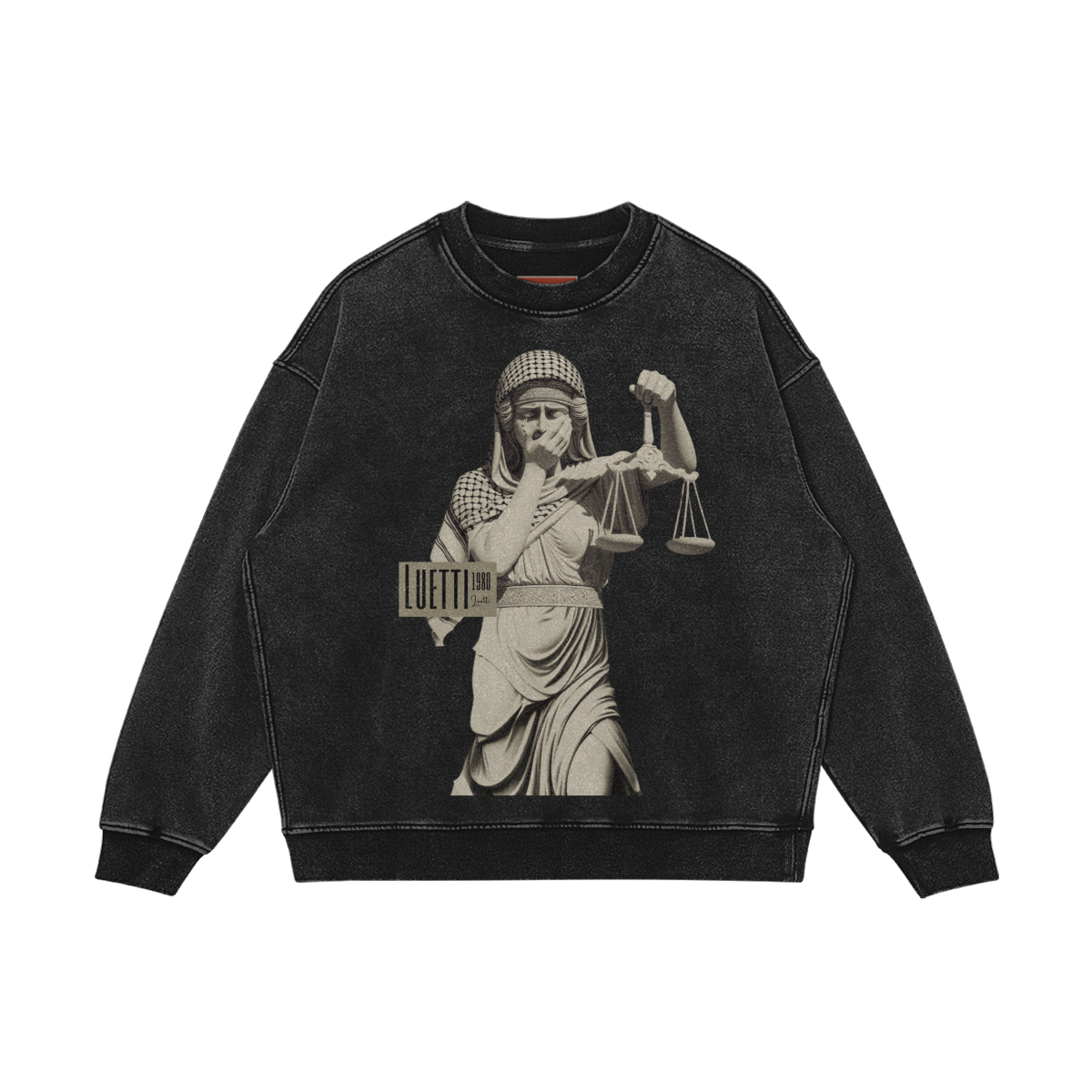 Lady Justice Full Figure Snow Faded Oversized Sweatshirt