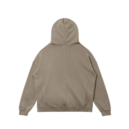 "Resist" Turtle Neck Slit Hem Hoodie with Thumb Holes