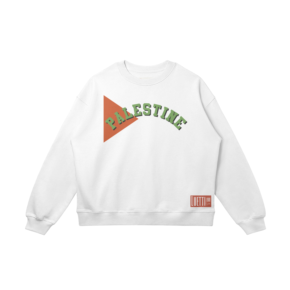 Palestine Athletic Script Drop Shoulders Sweatshirt