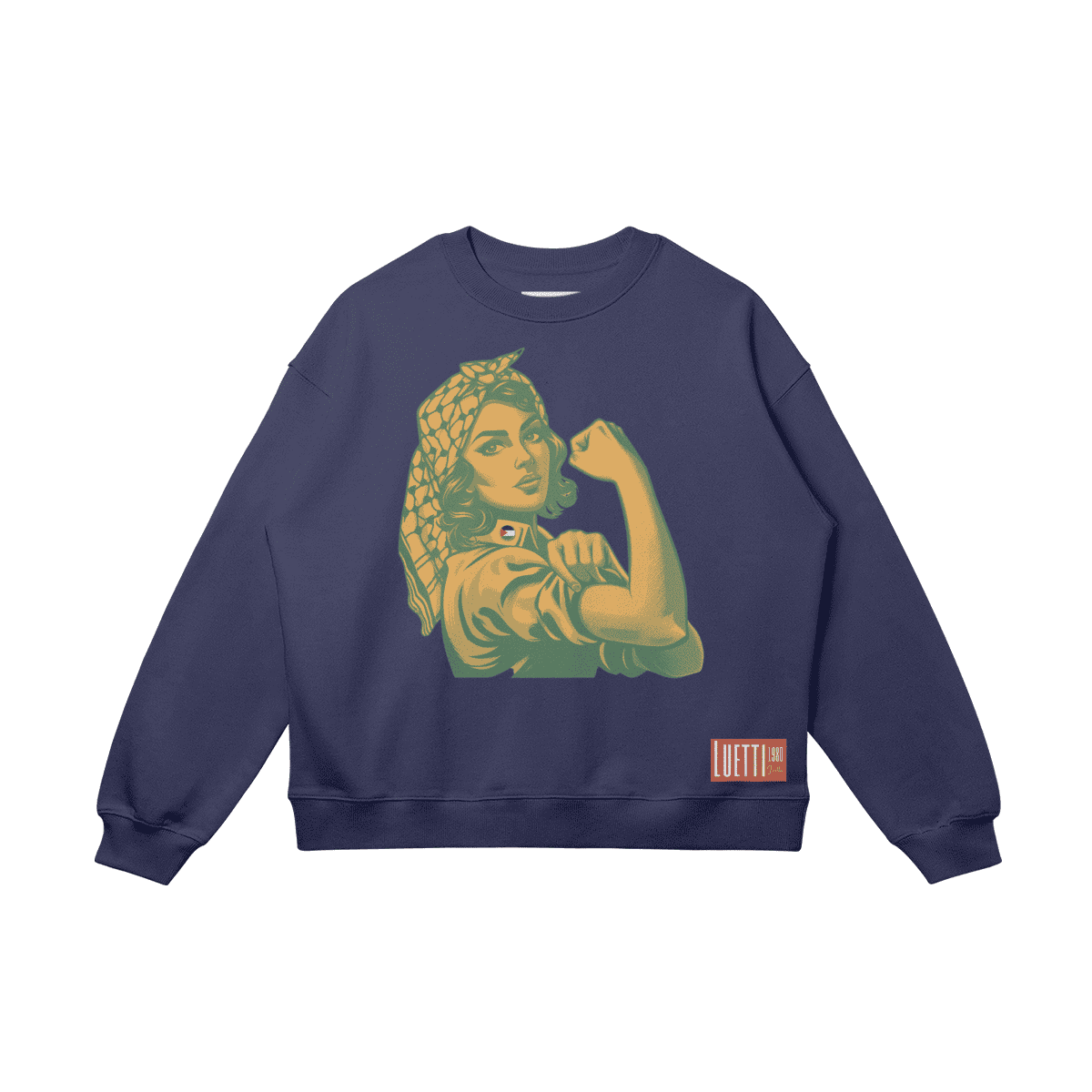 Strong Woman With Keffiyeh Drop Shoulders Sweatshirt