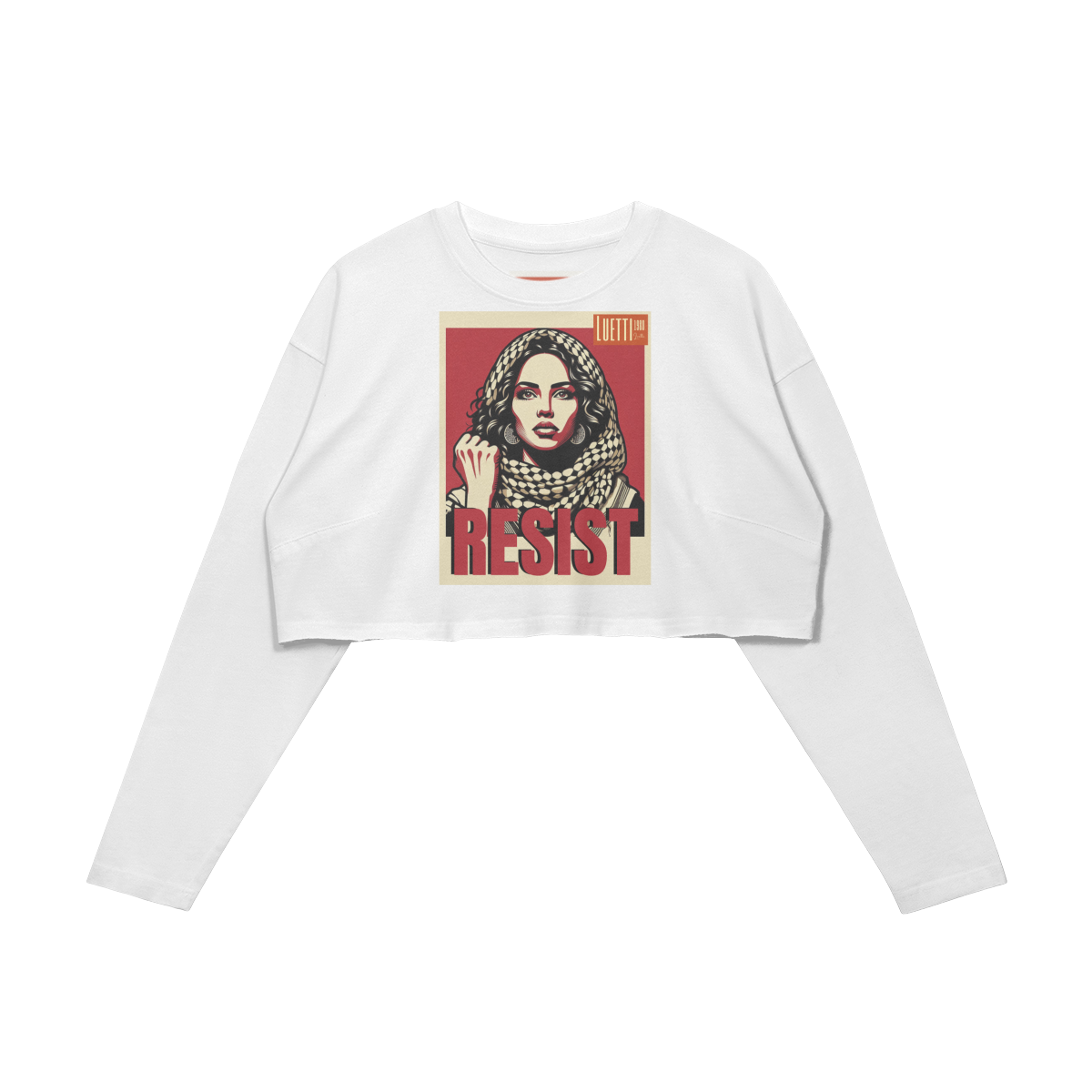 "RESIST" Cropped Washed Raw Hem Long Sleeve [Discontinued]￼