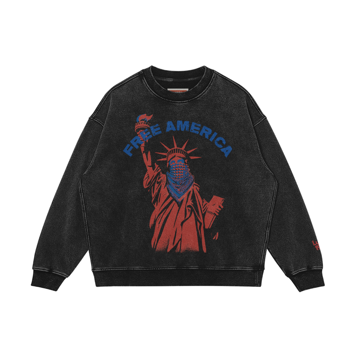 Free America Premium Quality Washed Oversized Sweatshirt